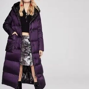 Maxi Hooded Down/Puffer Jacket Purple S